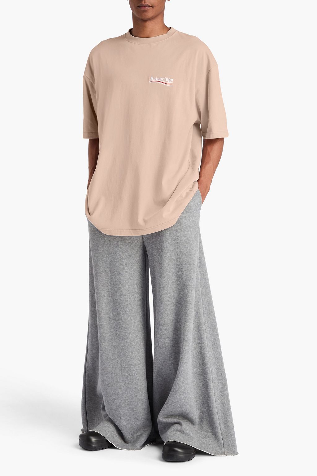 BALENCIAGA Embroidered cotton-jersey T-shirt