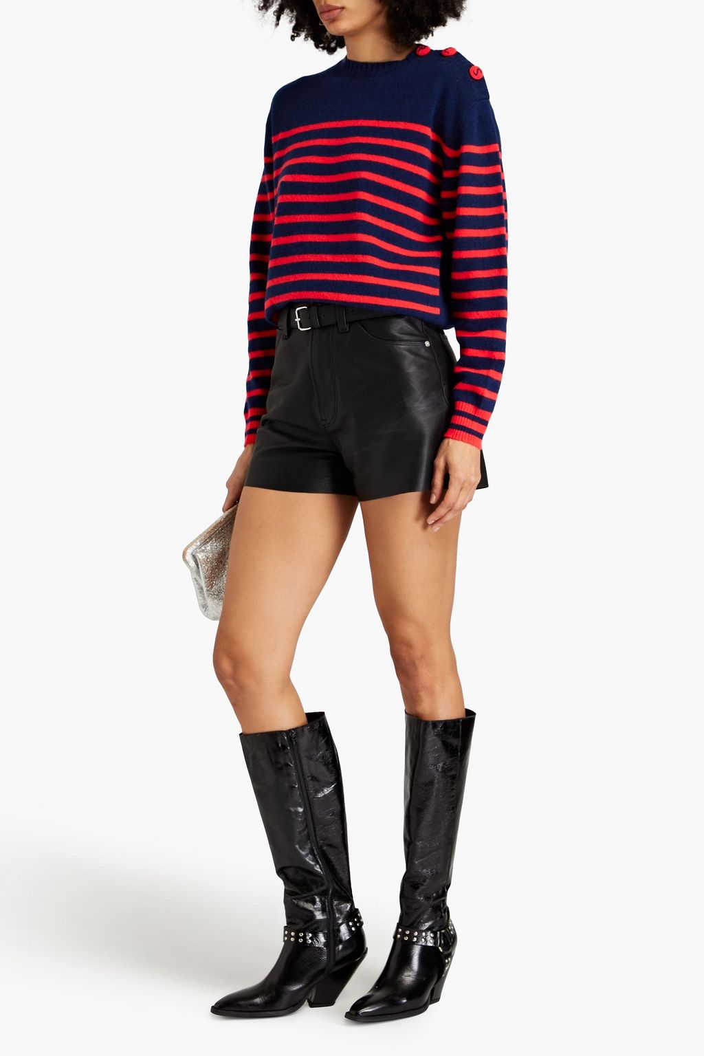 PHILOSOPHY DI LORENZO SERAFINI Striped wool and cashmere-blend sweater
