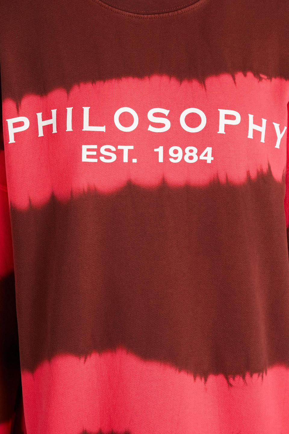 Shop Philosophy Di Lorenzo Serafini Printed French Cotton-terry Sweatshirt In Merlot