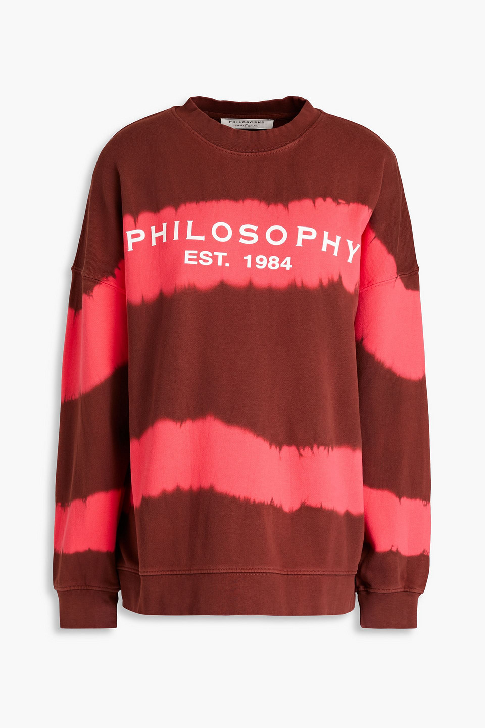 Philosophy Di Lorenzo Serafini Printed French Cotton-terry Sweatshirt In Merlot