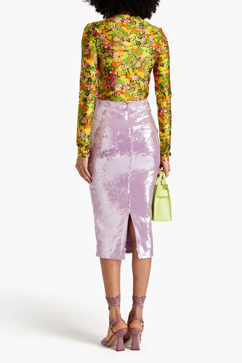 PHILOSOPHY DI LORENZO SERAFINI Floral-print stretch-jersey turtleneck top