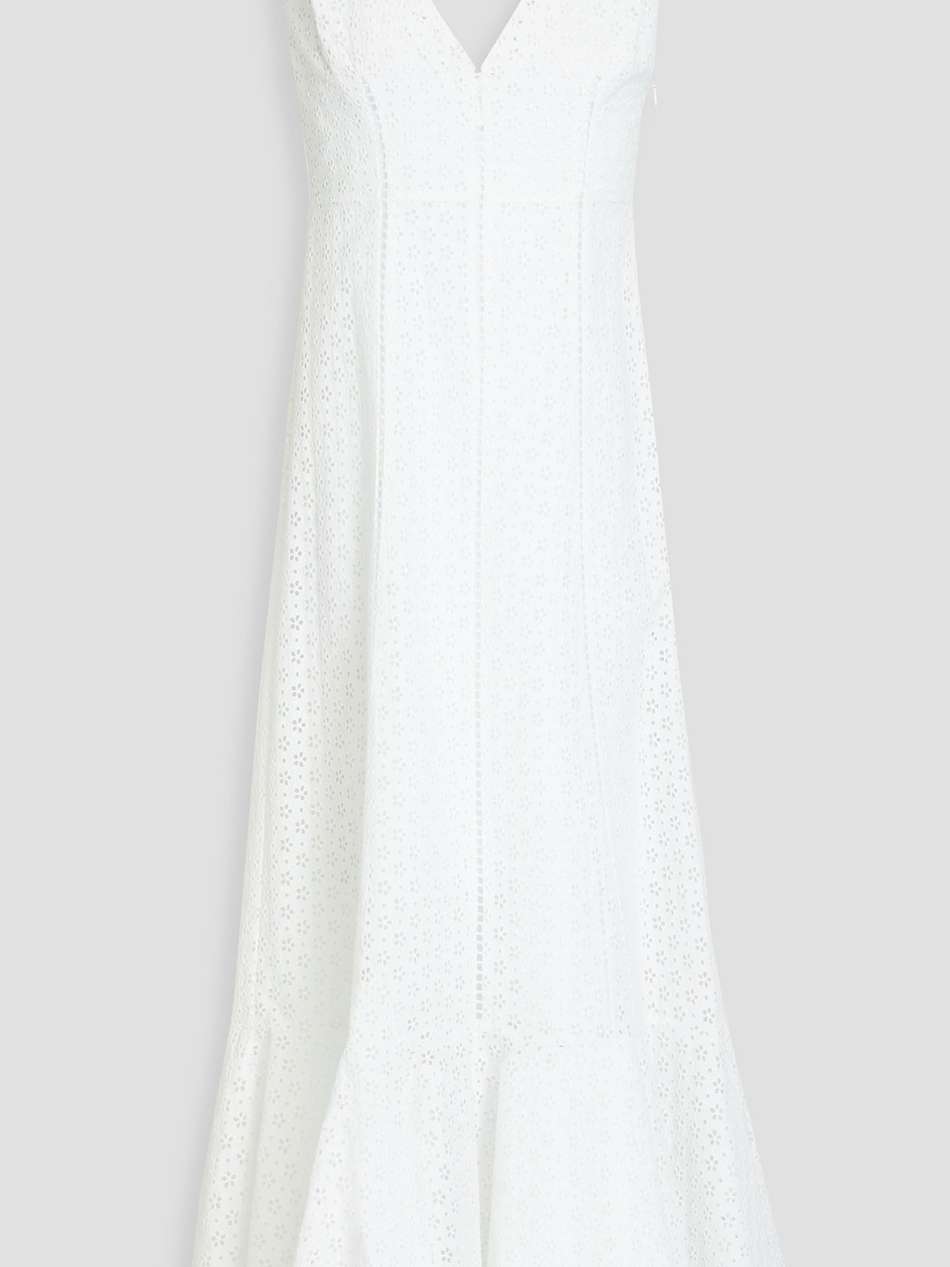 broderie anglaise cotton-blend midi dress