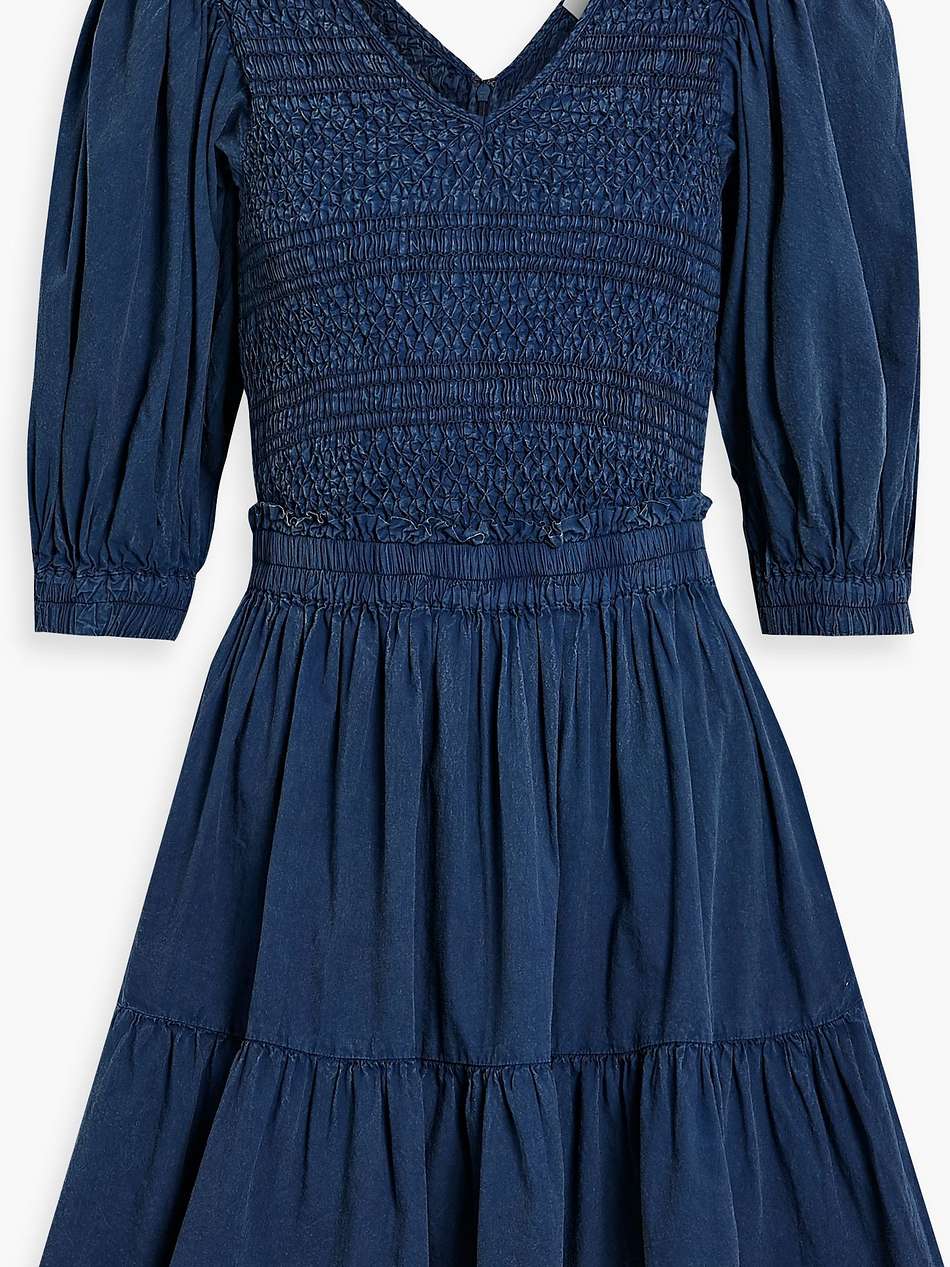 simona tiered smocked cotton mini dress