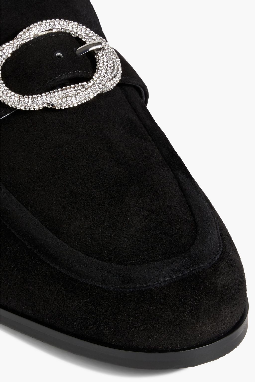 STUART WEITZMAN Embellished suede slippers