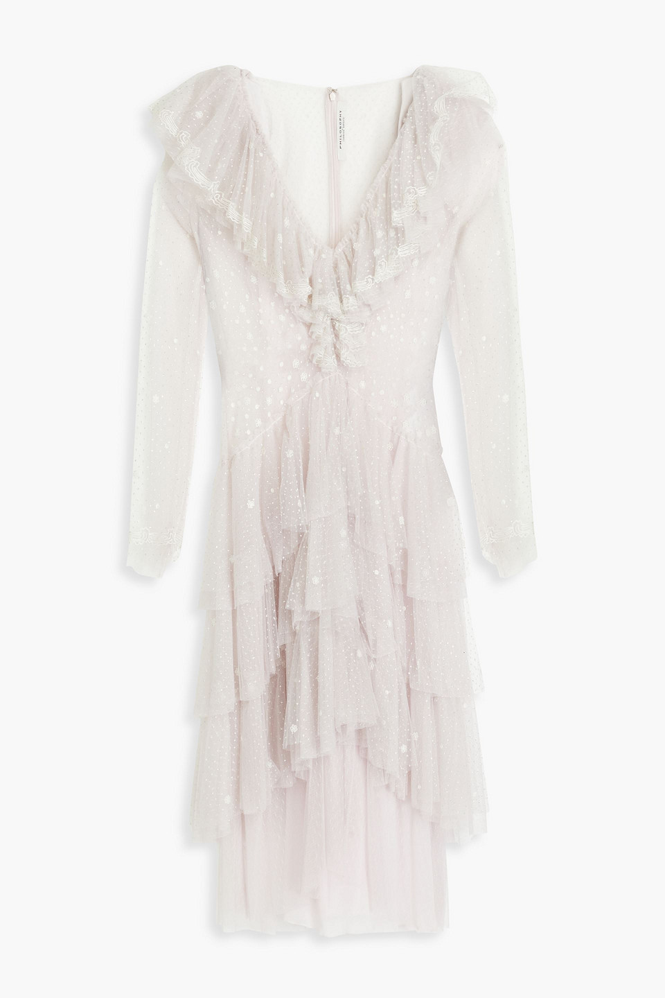 Philosophy Di Lorenzo Serafini Ruffled Glittered Point D'esprit Dress In Lilac