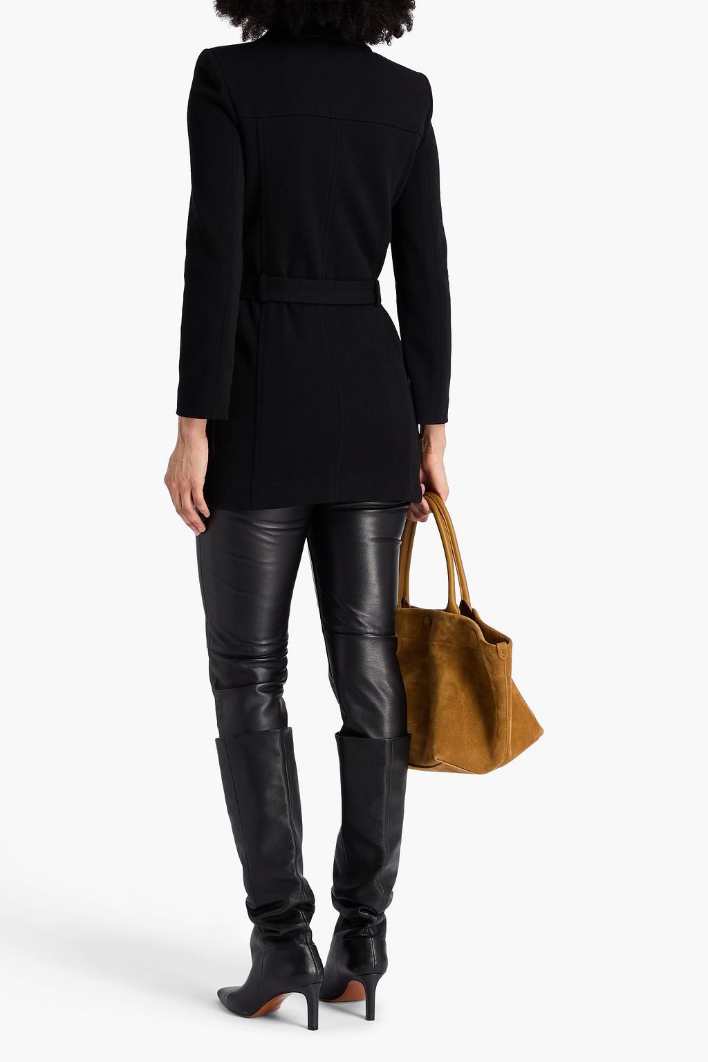 SAINT LAURENT Belted wool-blend blazer