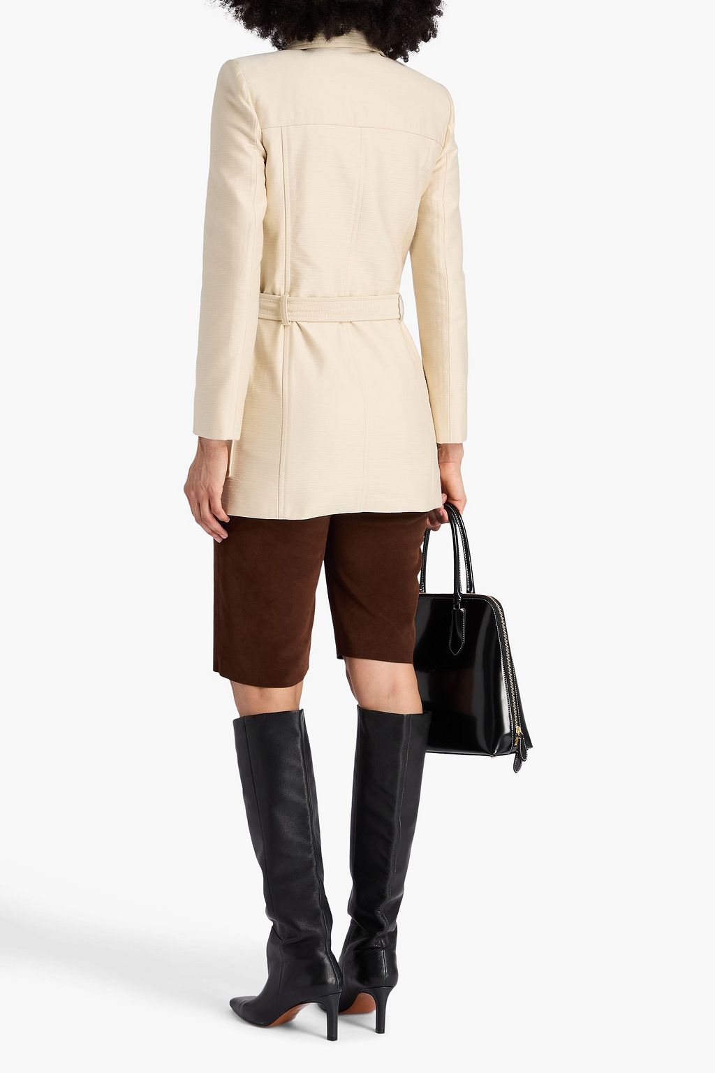 SAINT LAURENT Belted cotton trench coat
