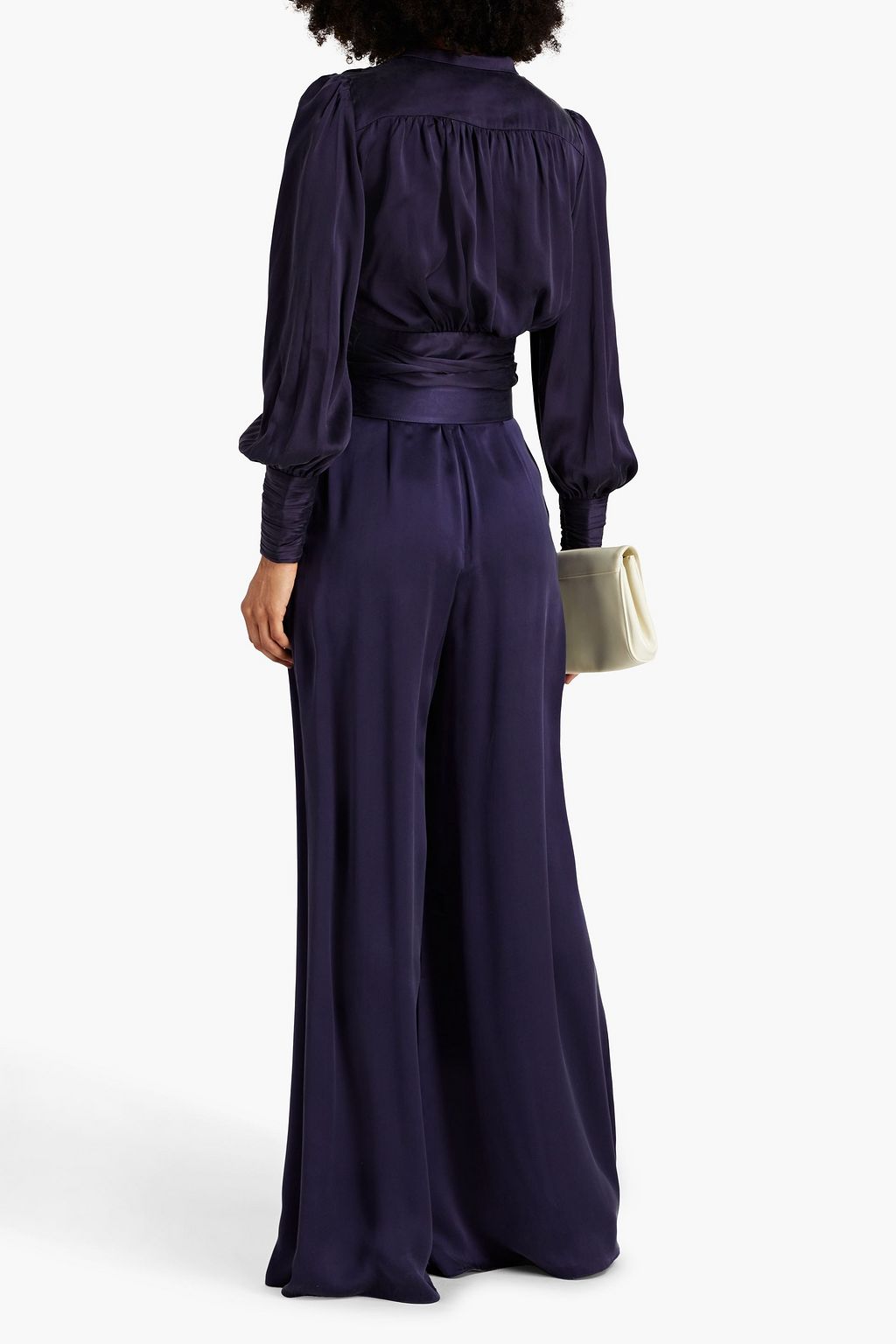ZIMMERMANN Cropped washed-silk wrap top