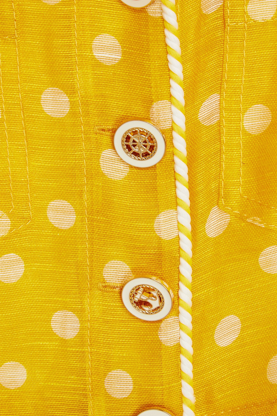 Zimmermann High Tide Polka Dot-print Voile Cropped Top In Yellow