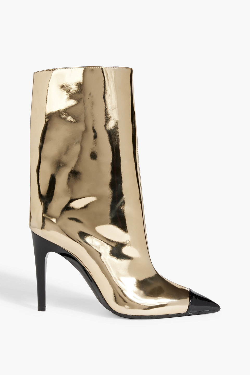 Jimmy Choo Cierra 100 Mirrored-leather Ankle Boots In Gold