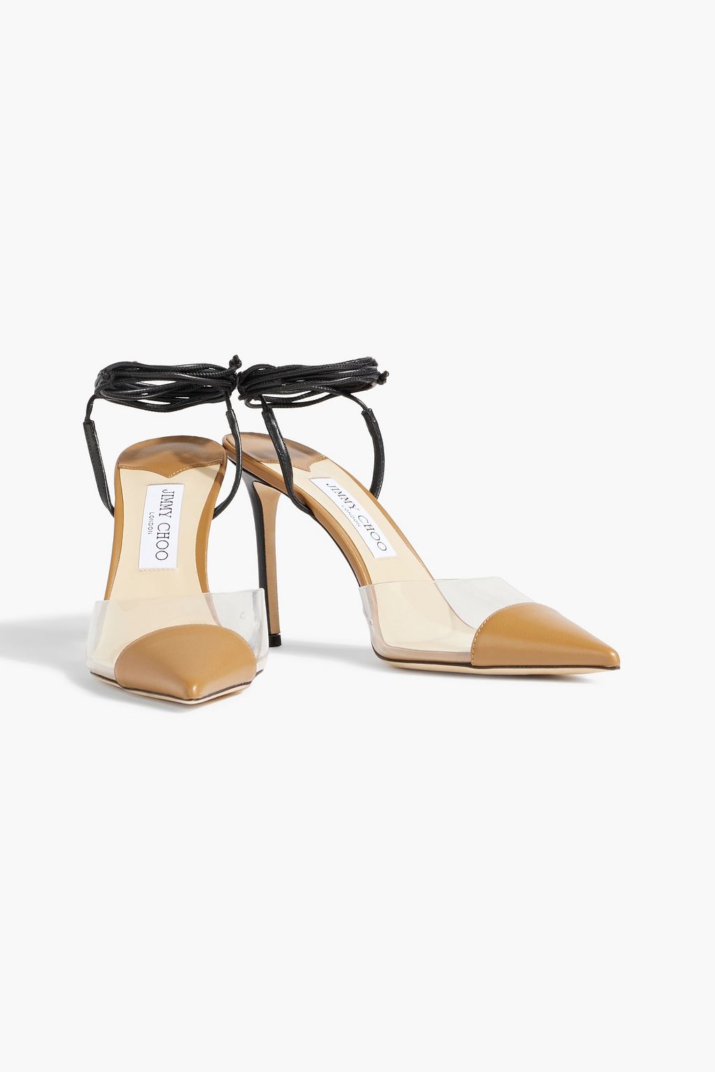 JIMMY CHOO Farley 95 PVC and leather pumps