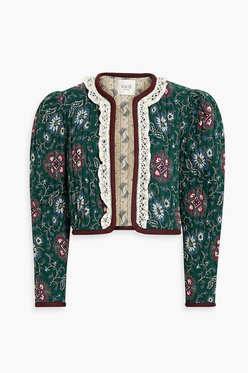 SEA Robina cropped quilted printed cotton jacket | THE OUTNET