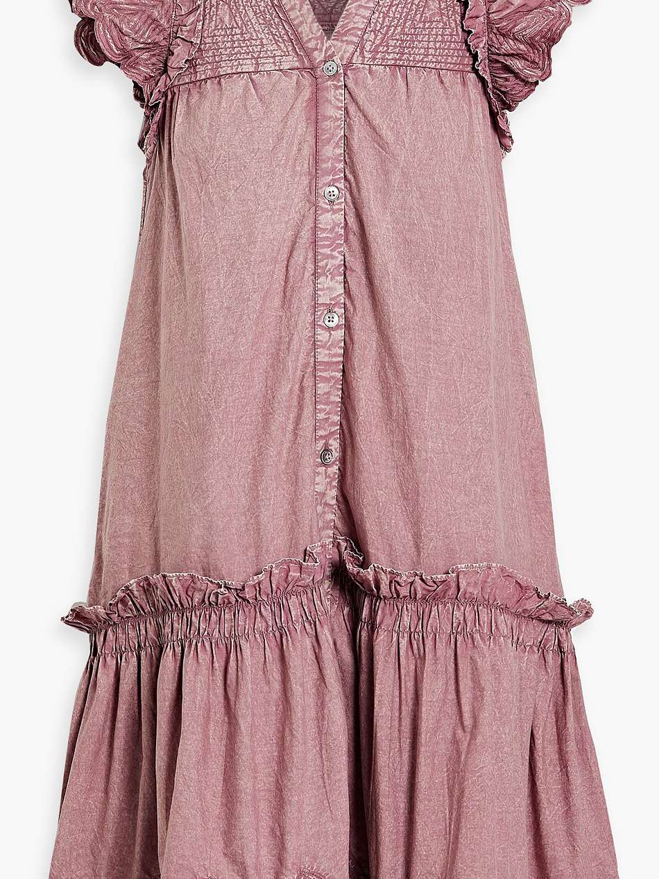 heidi ruffled embroidered cotton mini dress