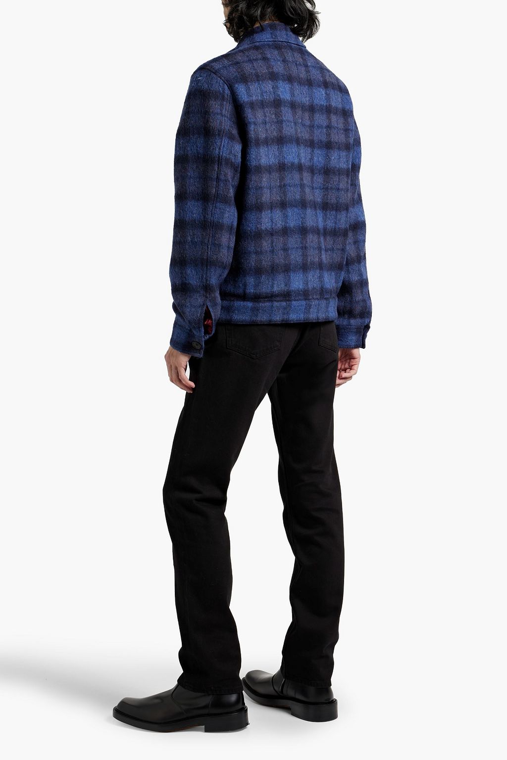 PS PAUL SMITH Harrington checked wool-blend felt jacket