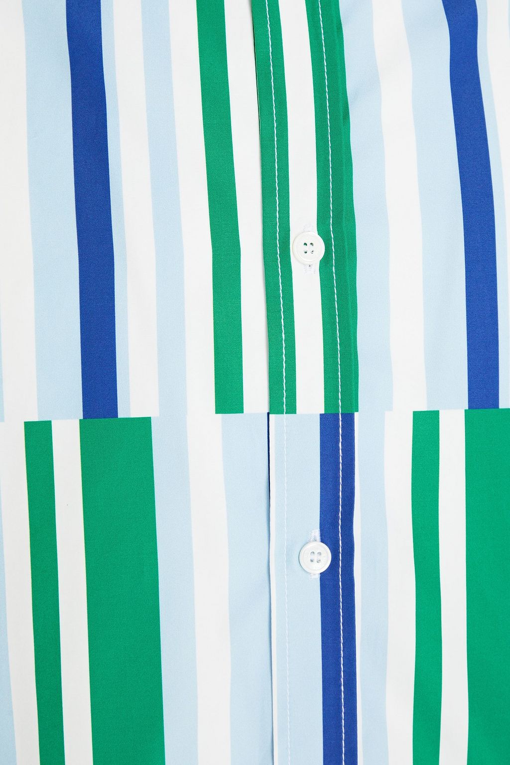 MAISON KITSUNÉ قميص مصنوع من قطن بوبلين بتصميم مخطط