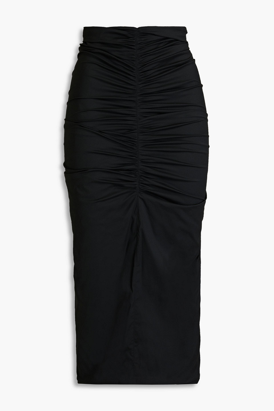 Philosophy Di Lorenzo Serafini High Waist Gather Detailed Midi Skirt In Black