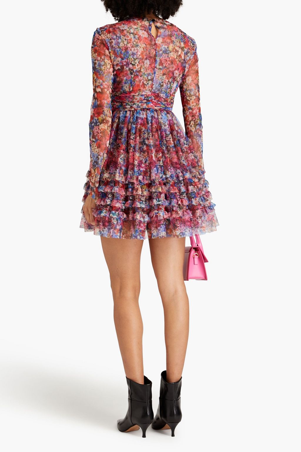 PHILOSOPHY DI LORENZO SERAFINI Minikleid aus Tüll mit floralem Print und Rüschen