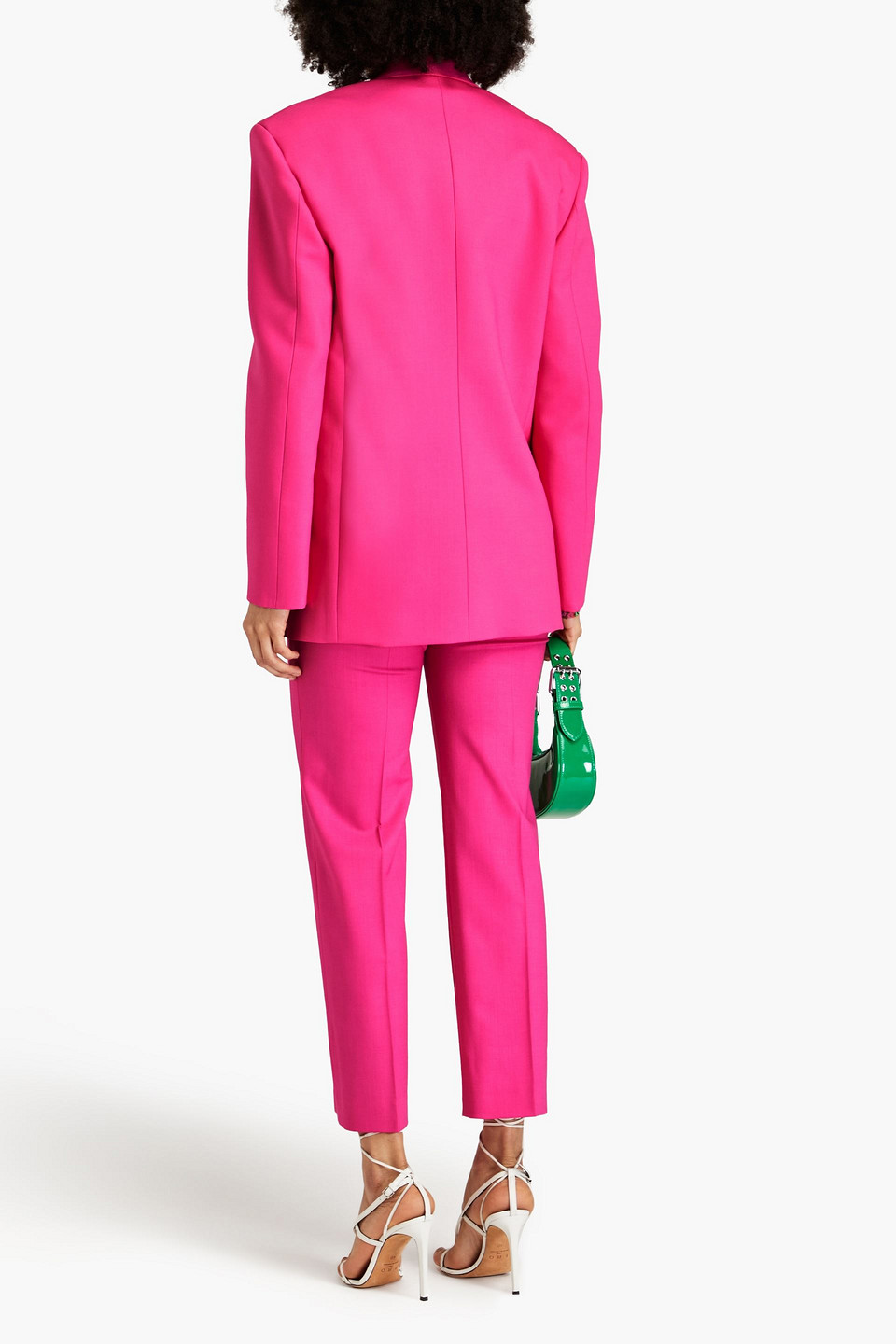 Shop Philosophy Di Lorenzo Serafini Double-breasted Stretch-wool Blazer In Bright Pink