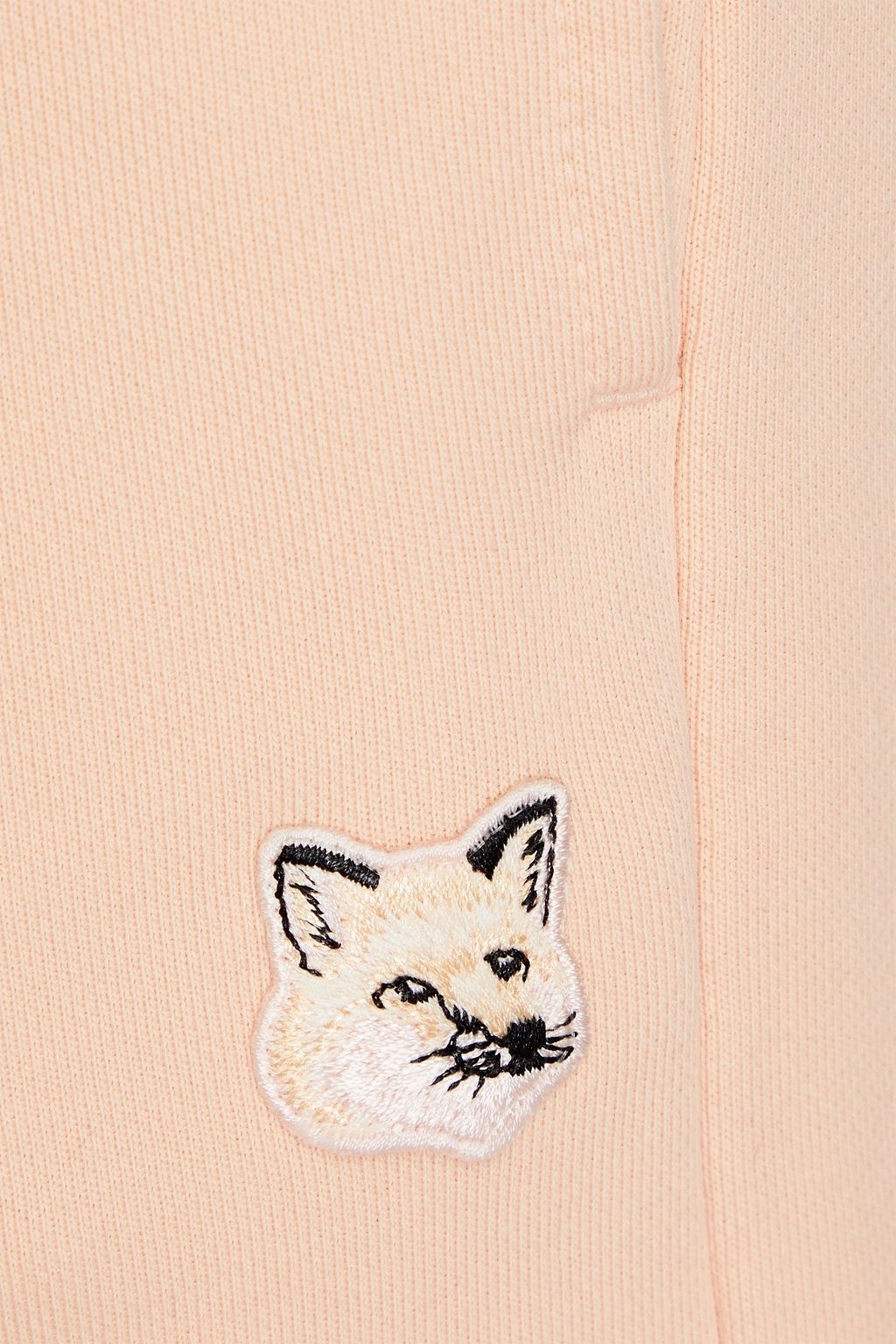 MAISON KITSUNÉ Appliquéd French cotton-terry drawstring shorts