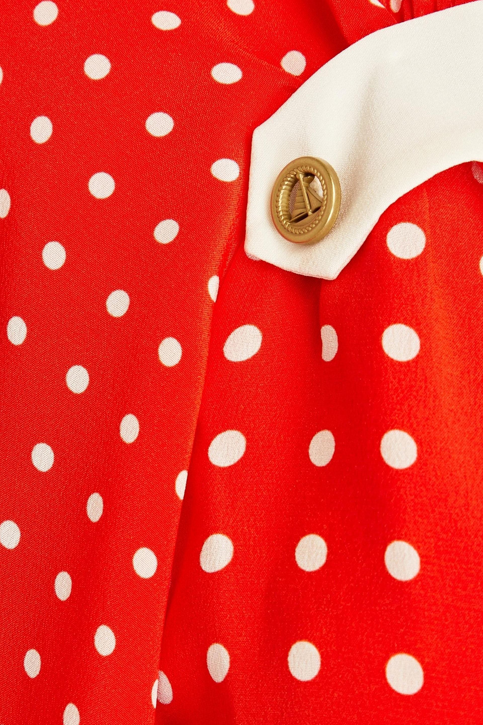ZIMMERMANN CROPPED POLKA-DOT SILK CREPE DE CHINE WRAP TOP