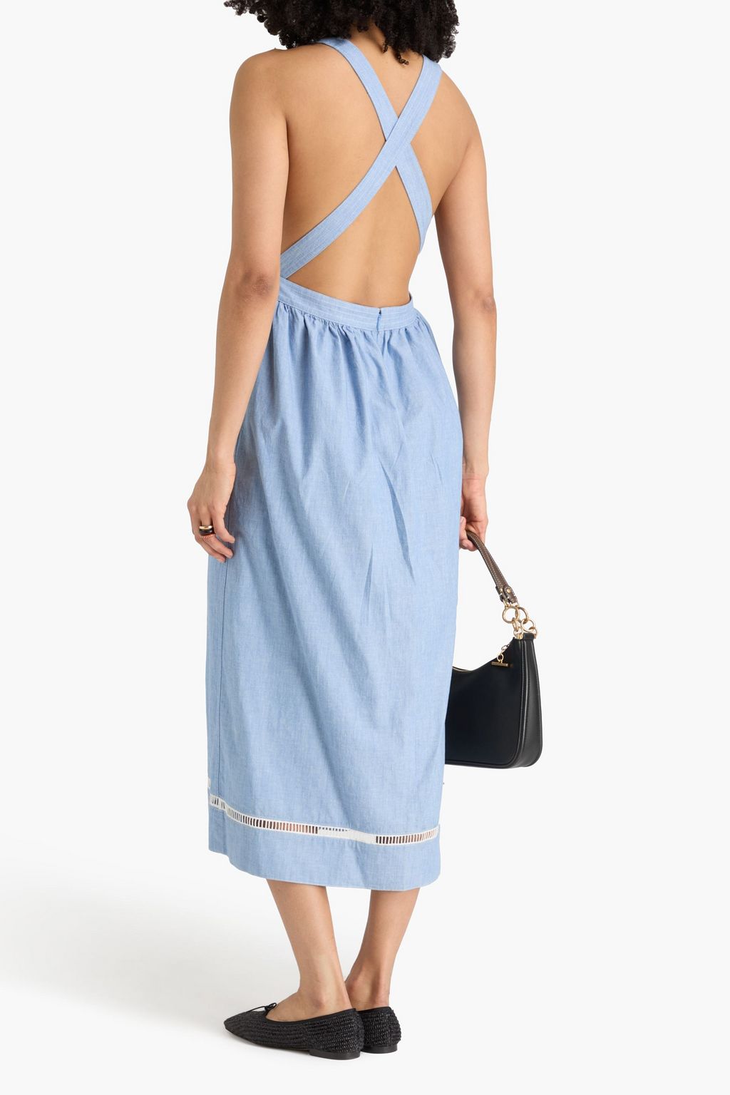 green emerald velvet dress Chambray Midi Dress Small main image 1