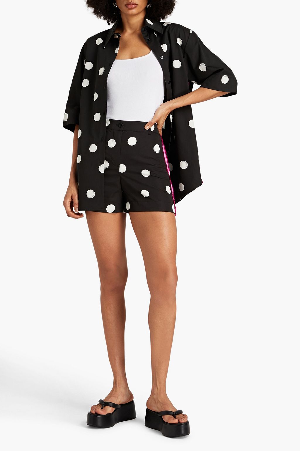 BOUTIQUE MOSCHINO Hemd aus einer Baumwoll-Seidenmischung mit Polka-Dots
