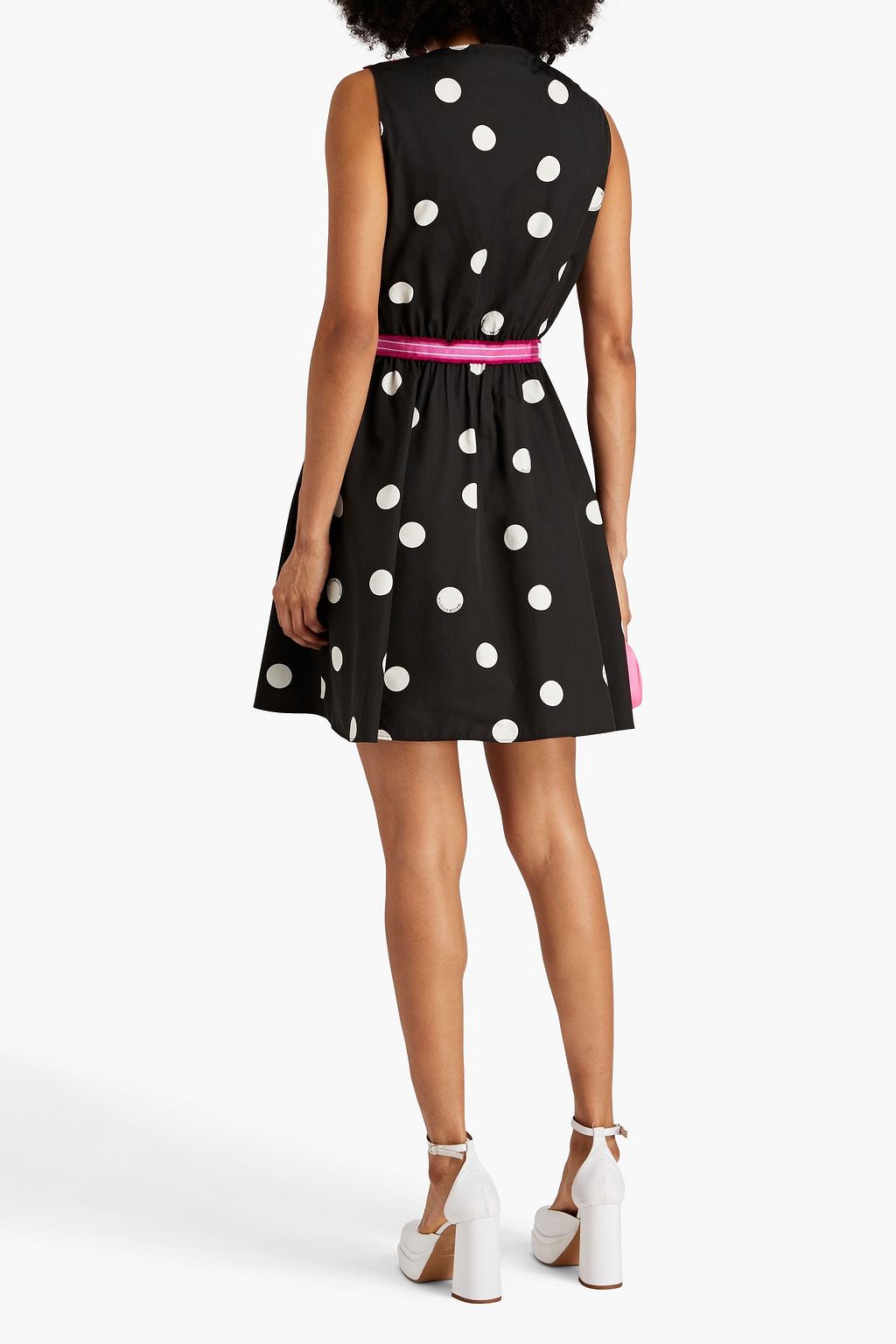 BOUTIQUE MOSCHINO Printed cotton and silk-blend poplin mini dress