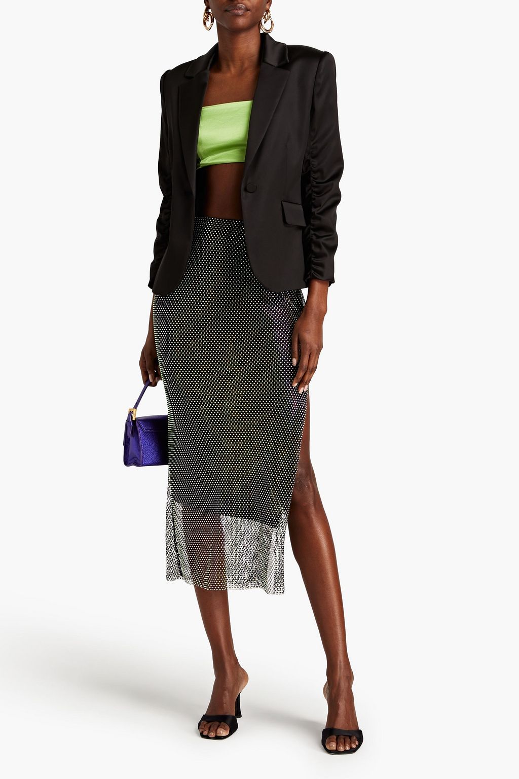 BOUTIQUE MOSCHINO Ruched satin blazer