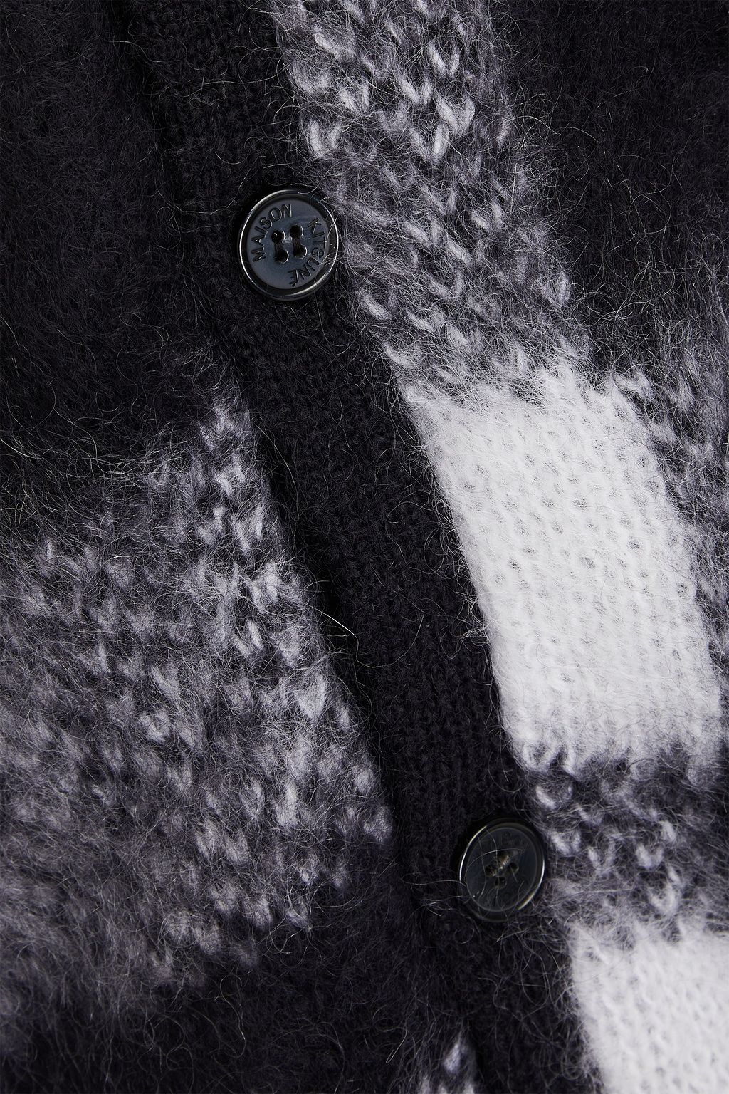 MAISON KITSUNÉ Checked mohair-blend cardigan