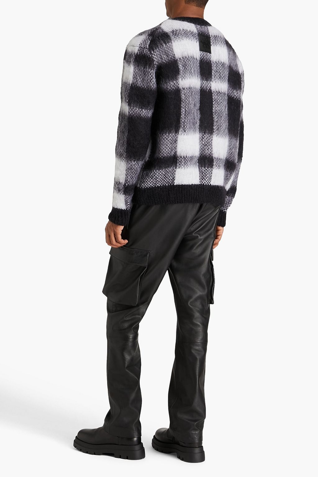 MAISON KITSUNÉ Checked mohair-blend cardigan
