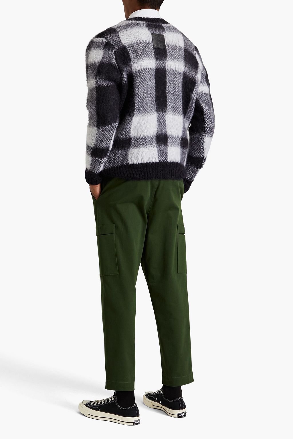MAISON KITSUNÉ Checked mohair-blend sweater