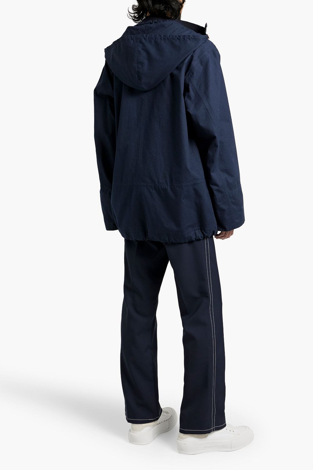 JIL SANDER Slub cotton hooded jacket
