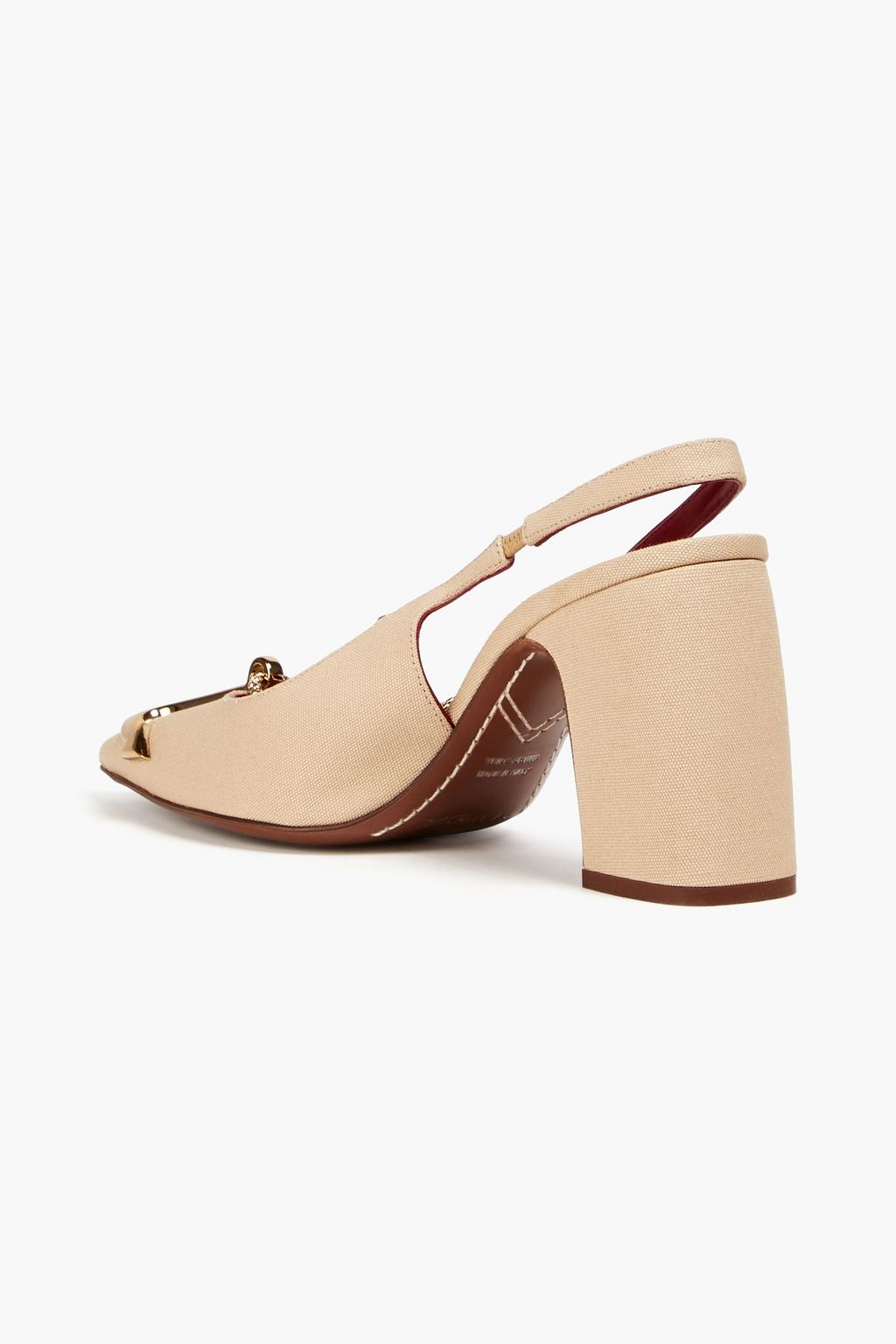 ZIMMERMANN Embellished canvas slingback pumps