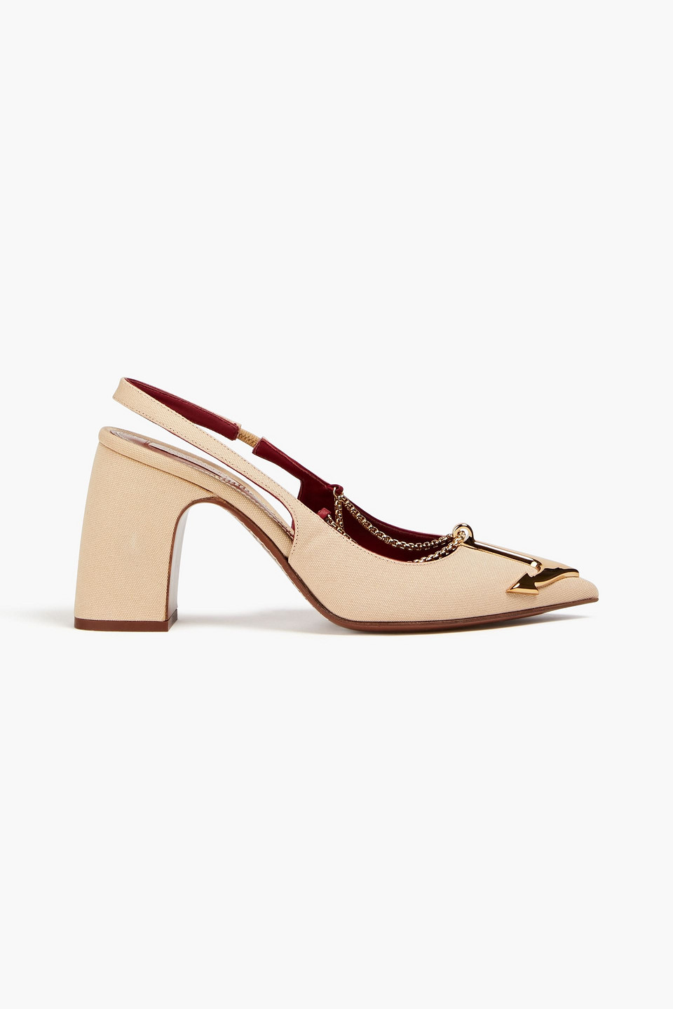 ZIMMERMANN EMBELLISHED CANVAS SLINGBACK PUMPS