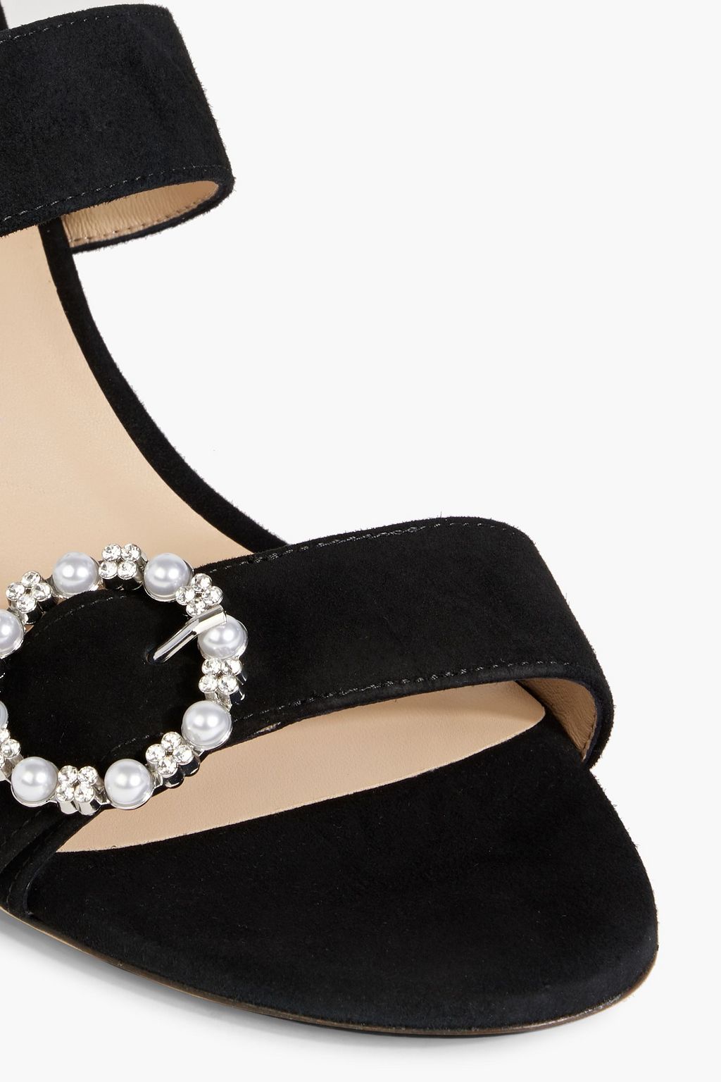 STUART WEITZMAN Embellished suede mules