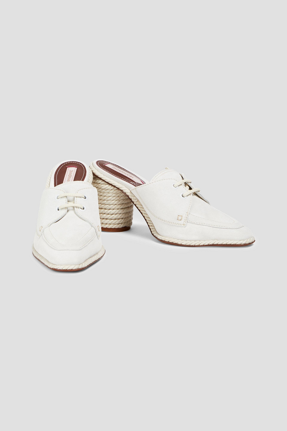 Shop Zimmermann Suede Mules In Off-white