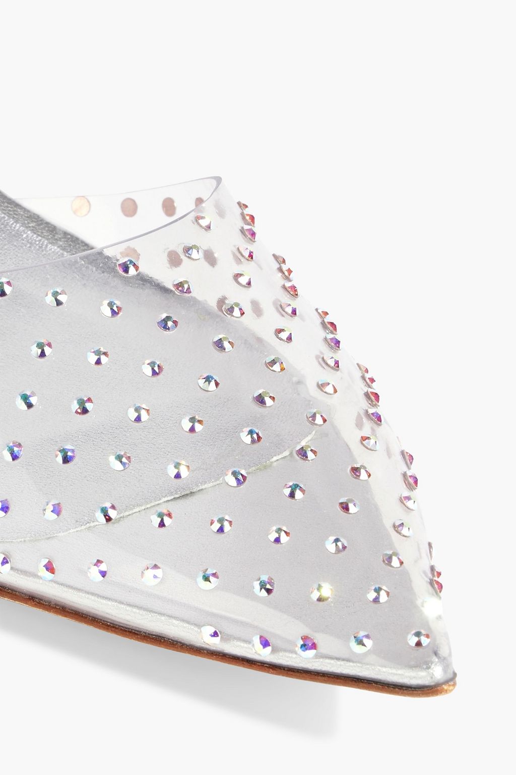 STUART WEITZMAN Glam Wrap embellished PVC point-toe flats