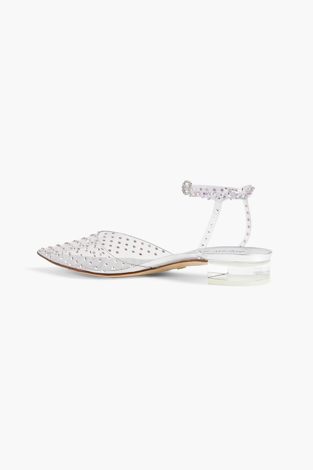 STUART WEITZMAN Glam Wrap embellished PVC point-toe flats