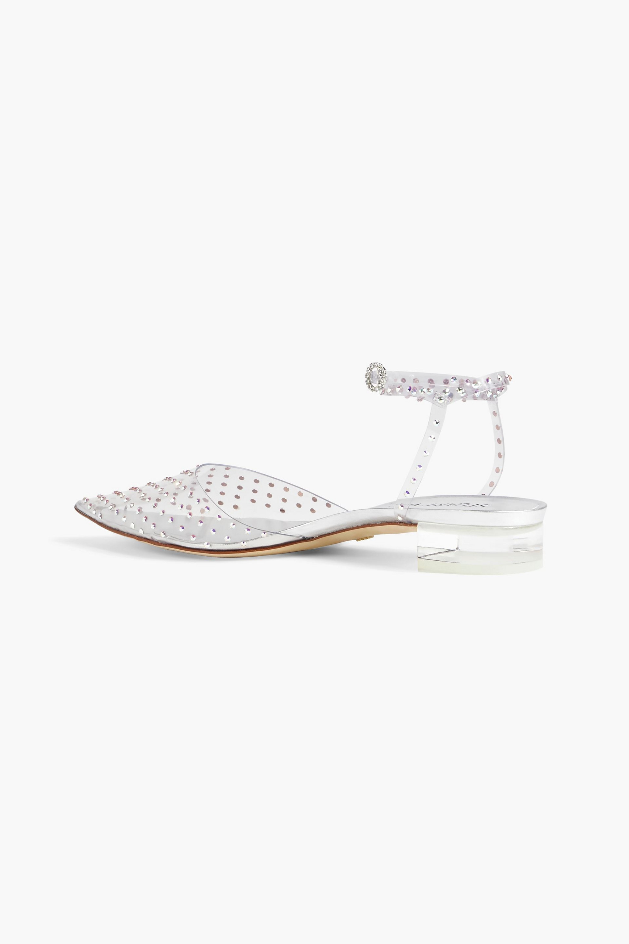 Stuart Weitzman Glam Wrap embellished PVC point-toe flats thumbnail
