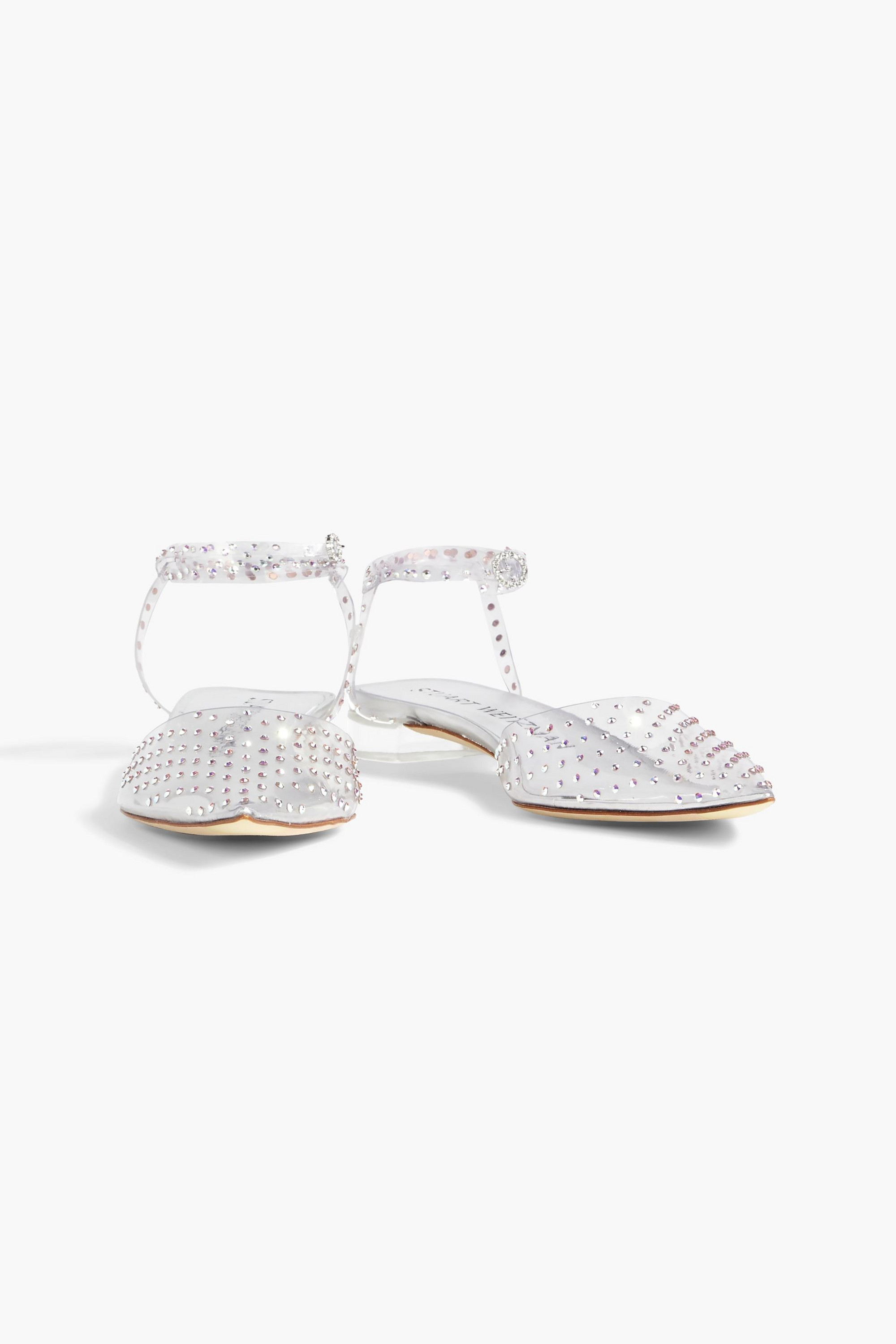 Stuart Weitzman Glam Wrap embellished PVC point-toe flats thumbnail