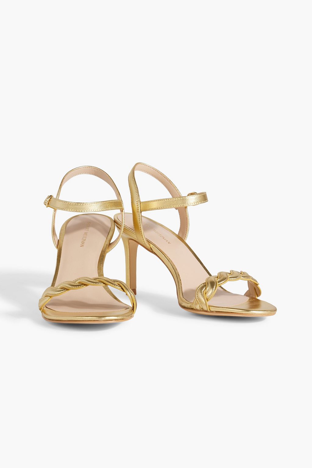 STUART WEITZMAN Dancer Twistie 75 metallic leather sandals