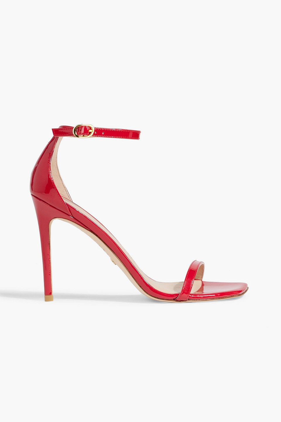 Stuart Weitzman Patent-leather Sandals In Red