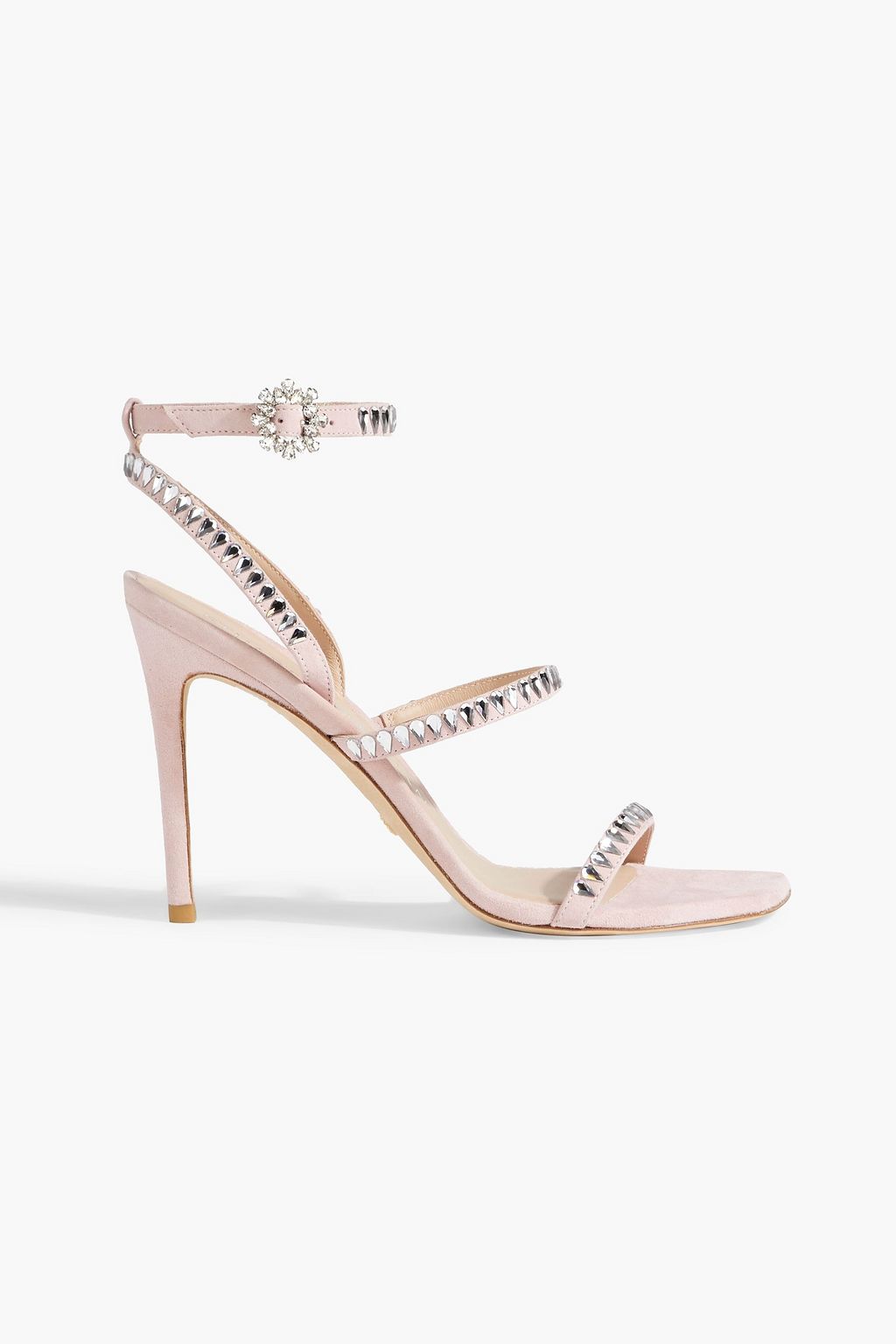 STUART WEITZMAN Gem Cut 100 crystal-embellished suede sandals | THE OUTNET