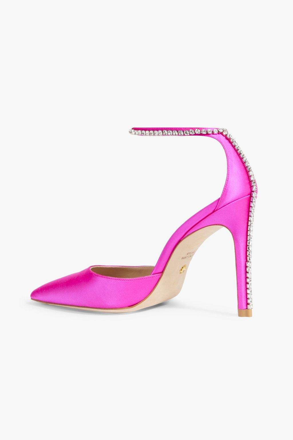 STUART WEITZMAN Stuart Glam 100 crystal-embellished satin pumps