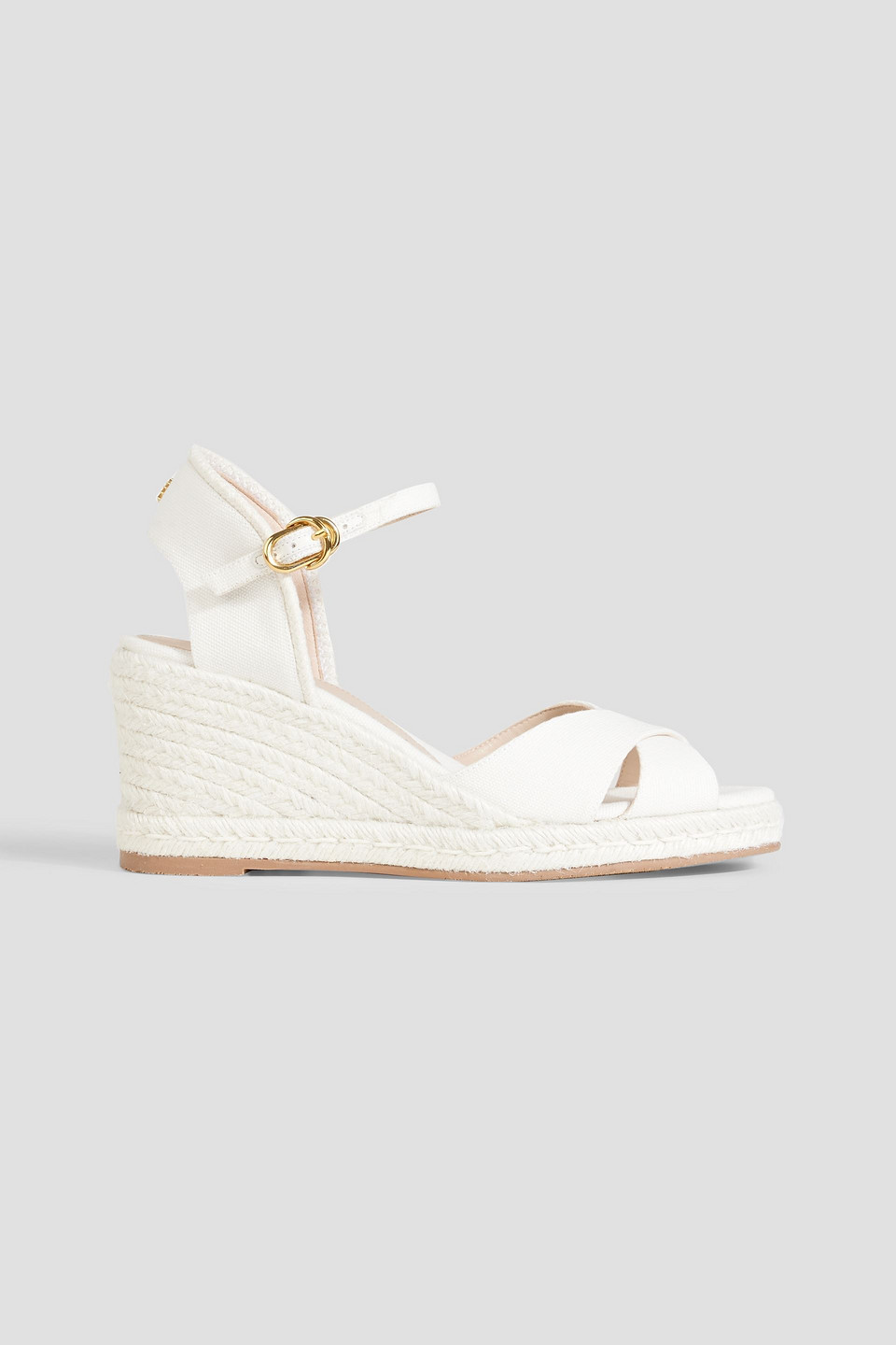 STUART WEITZMAN MIRELA CANVAS ESPADRILLE WEDGE SANDALS 
