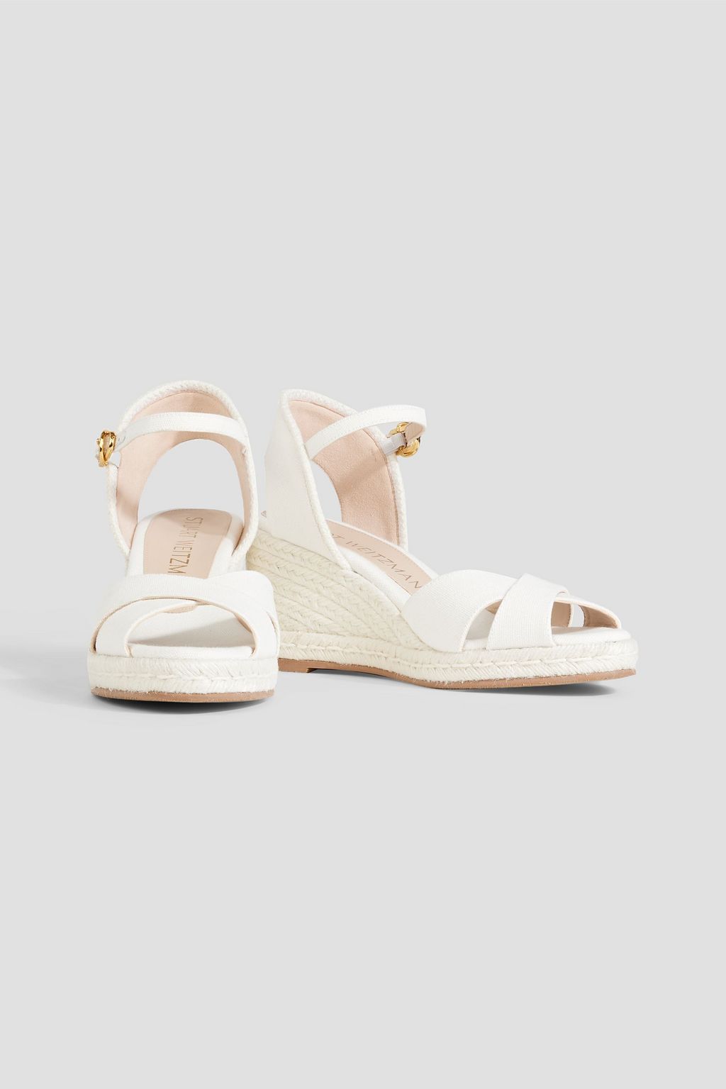 STUART WEITZMAN Mirela canvas espadrille wedge sandals