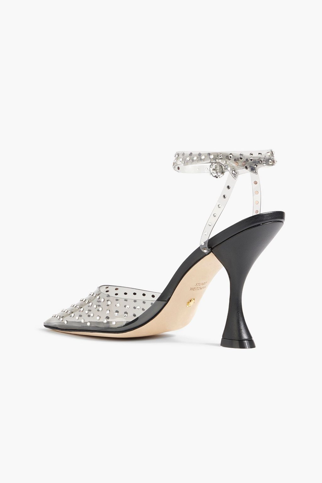 STUART WEITZMAN Glam XCurve Wrap100 crystal-embellished PVC pumps