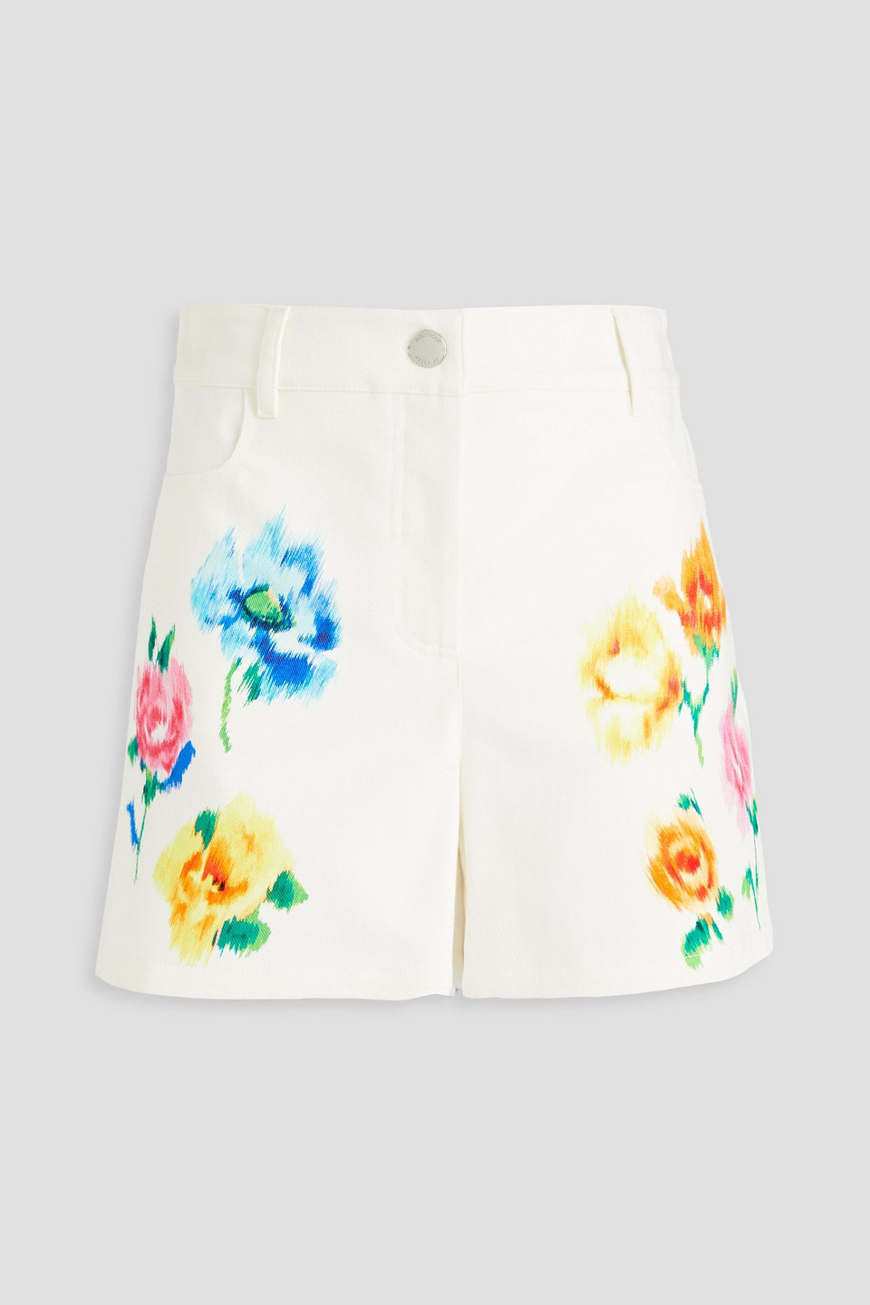 Boutique Moschino Floral-print Denim Shorts In White