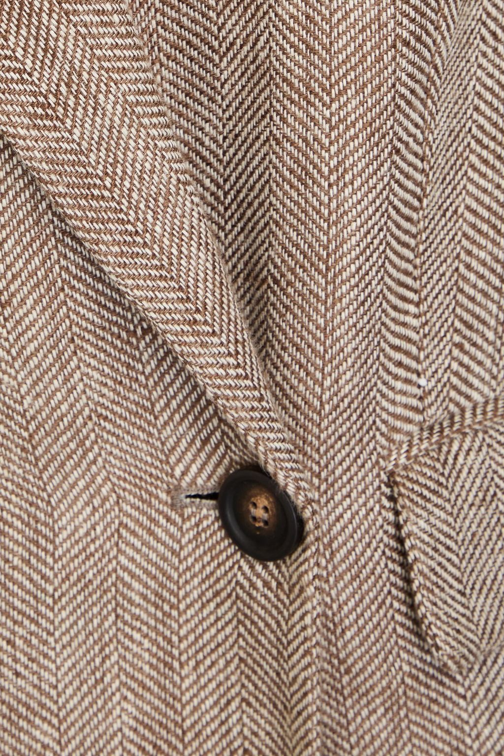 BRUNELLO CUCINELLI بليزر مصنوع من الكتّان والجاكار ومزين بالخرز ومزود بصفين من الأزرار