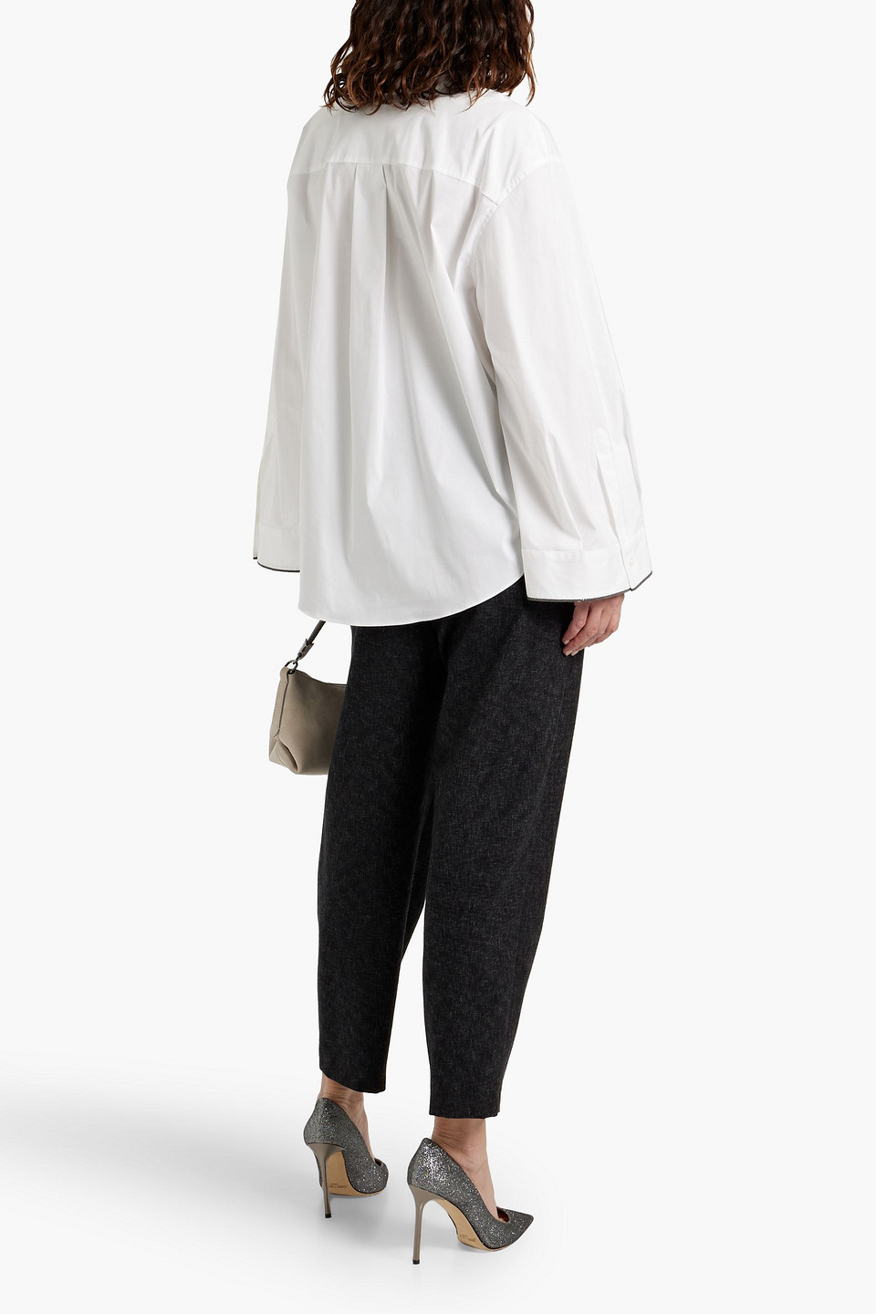 Brunello Cucinelli Contrast-border Poplin Shirt In White